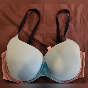 PINK Victoria's Secret Light Blue and Gray Bra